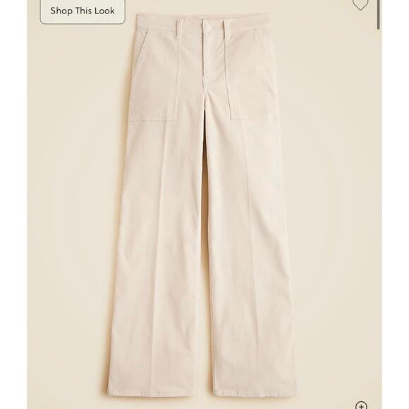 J. Crew camp-pocket wide-leg pant in stretch corduroy Pale Bone NWT size 28P - Picture 5 of 8